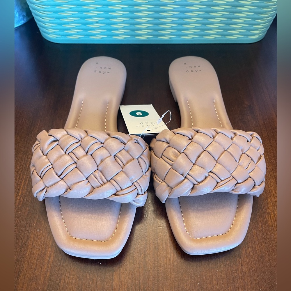 NWT A New Day Women's Woven Slide Sandals - Picture 2 of 7